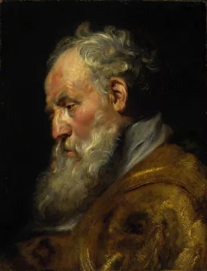 Main Product Photo of A Study of a Head Saint Ambrose Painting by Peter Paul Rubens
