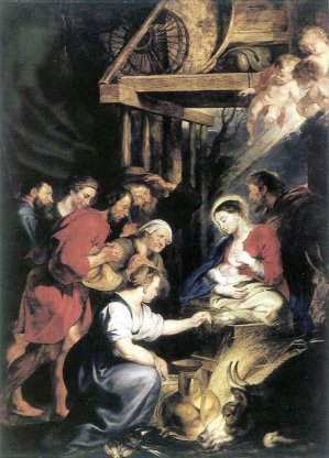 Adoration of the Shepherds by Peter Paul Rubens Oil Painting Reproduction