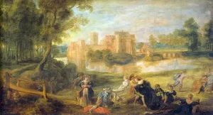 Castle Garden by Oil Painting Reproduction