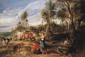 Milkmaids with Cattle in a Landscape by Peter Paul Rubens Oil Painting Reproduction