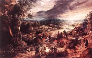 Main Product Photo of Summer: Peasants Going to Market Painting by Peter Paul Rubens