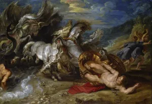 Main Product Photo of The Death of Hippolytus Painting by Peter Paul Rubens