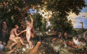 Adam and Eve in Worthy Paradise by Peter Paul Rubens Oil Painting Reproduction