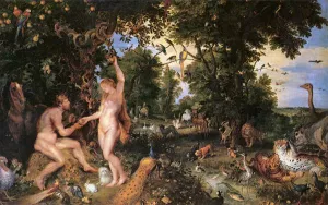Adam and Eve in Worthy Paradise by Peter Paul Rubens Oil Painting Reproduction