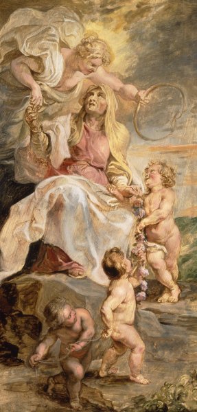 Main Product Photo of Allegory of Eternity, the Succession of the Popes Painting by Peter Paul Rubens
