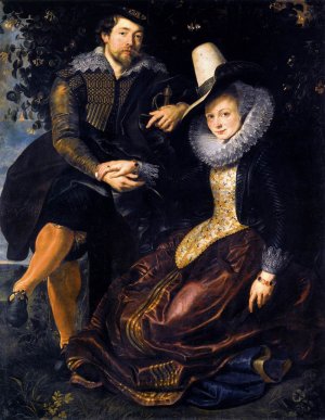 Main Product Photo of Artist and His First Wife, Isabella Brant, in the Honeysuckle Bower Painting by Peter Paul Rubens