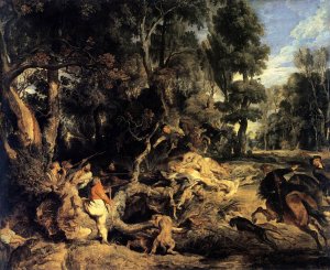 Boar Hunt by Peter Paul Rubens Oil Painting Reproduction