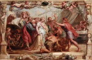 Briseis Given Back to Achilles by Peter Paul Rubens - Hand-Painted Oil Painting Reproduction