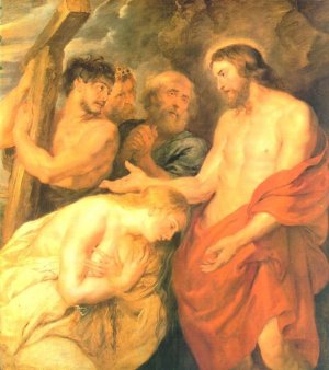 Christ and Mary Magdalene by Peter Paul Rubens - Hand-Painted Oil Painting Reproduction