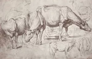 Cows by Peter Paul Rubens - Hand-Painted Oil Painting Reproduction