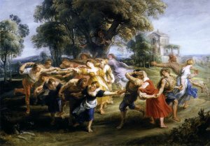 Dance of Italian Villagers by Peter Paul Rubens Oil Painting Reproduction