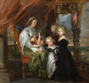 Main Product Photo of Deborah Kip,Wife of Sir Balthasar Gerbier and Her Children Painting by Peter Paul Rubens