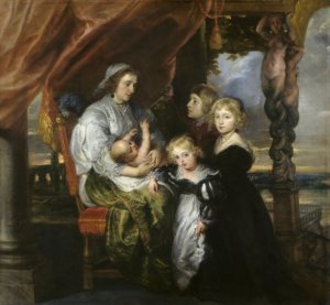 Deborah Kip, Wife of Sir Balthasar Gerbier, and Her Children by Oil Painting Reproduction