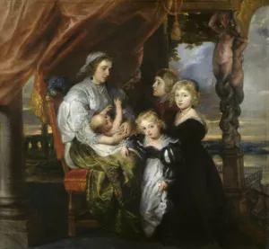 Deborah Kip, Wife of Sir Balthasar Gerbier, and Her Children by Oil Painting Reproduction