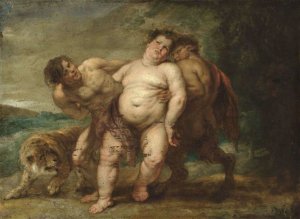 Drunken Bacchus with Faun and Satyr by Peter Paul Rubens Oil Painting Reproduction