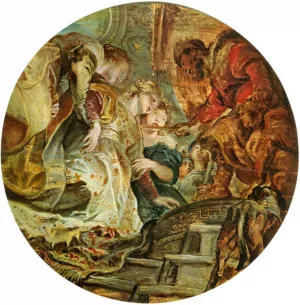 Esther and Ahasverus by Peter Paul Rubens - Hand-Painted Oil Painting Reproduction