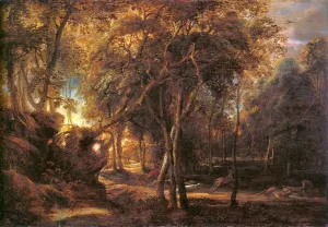 Main Product Photo of Forest Landscape at the Sunrise Painting by Peter Paul Rubens