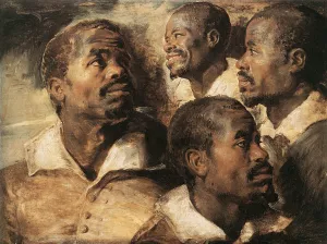 Main Product Photo of Four Studies of the Head of a Negro Painting by Peter Paul Rubens