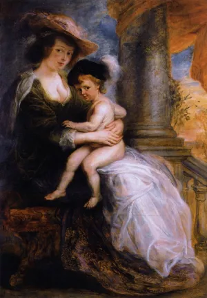 Helene Fourment with Her Son Frans by Peter Paul Rubens - Hand-Painted Oil Painting Reproduction