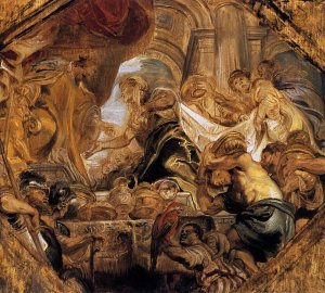 Main Product Photo of King Solomon and the Queen of Sheba Painting by Peter Paul Rubens