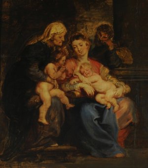 La Sagrada familia con Santa Isabel y San Juan by Peter Paul Rubens Oil Painting Reproduction