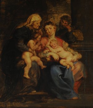Main Product Photo of La Sagrada familia con Santa Isabel y San Juan Painting by Peter Paul Rubens