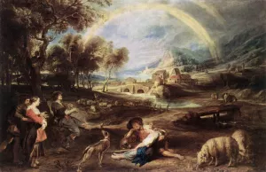 Landscape with a Rainbow by Oil Painting Reproduction
