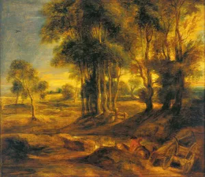 Landscape with the Carriage at the Sunset by Oil Painting Reproduction