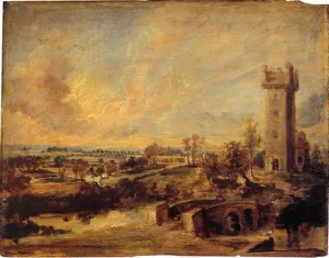 Main Product Photo of Landscape with Tower Painting by Peter Paul Rubens