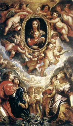 Main Product Photo of Madonna Adored by Angels Madonna della Vallicella Painting by Peter Paul Rubens
