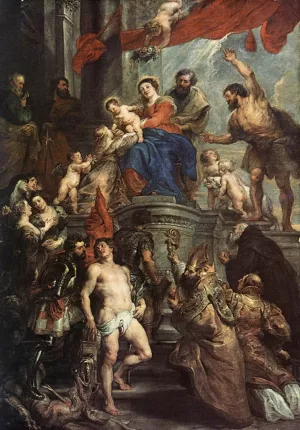 Madonna Enthroned with Child and Saints by Oil Painting Reproduction