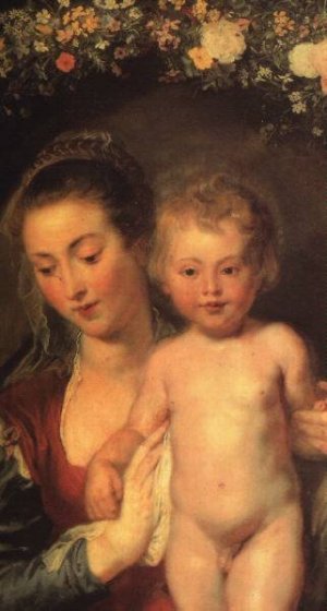 Madonna in a Garland of Flowers by Peter Paul Rubens Oil Painting Reproduction