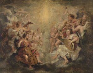 Main Product Photo of Music Making Angels Painting by Peter Paul Rubens