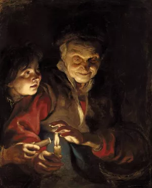 Night Scene by Peter Paul Rubens - Hand-Painted Oil Painting Reproduction