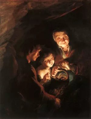 Old Woman with a Basket of Coal by Peter Paul Rubens - Hand-Painted Oil Painting Reproduction