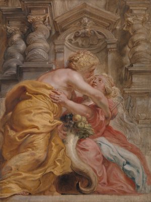 Main Product Photo of Peace Embracing Plenty Painting by Peter Paul Rubens