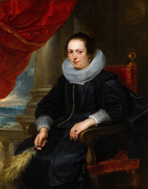 Main Product Photo of Portrait of a Woman, possibly Clara Fourment Painting by Peter Paul Rubens