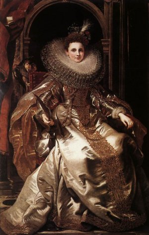 Portrait of Maria Serra Pallavicino by Peter Paul Rubens - Hand-Painted Oil Painting Reproduction