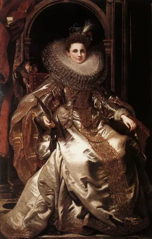 Portrait of Maria Serra Pallavicino by Peter Paul Rubens - Hand-Painted Oil Painting Reproduction