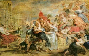 Main Product Photo of Rape of Sabine Woman Painting by Peter Paul Rubens