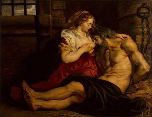 Main Product Photo of Roman Charity Painting by Peter Paul Rubens