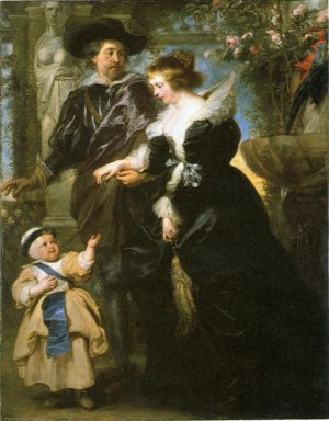 Rubens with his Family in Garden by Oil Painting Reproduction