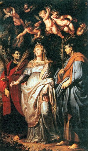 St Domitilla with St Nereus and St Achilleus by Peter Paul Rubens - Hand-Painted Oil Painting Reproduction
