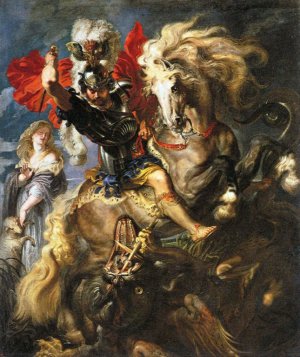 Main Product Photo of St George and a Dragon Painting by Peter Paul Rubens