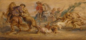 Study for 'The Bear Hunt' by Peter Paul Rubens Oil Painting Reproduction