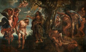 Main Product Photo of The Baptism of Christ Painting by Peter Paul Rubens