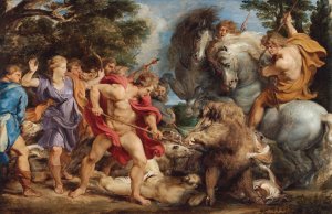 The Calydonian Boar Hunt by Peter Paul Rubens Oil Painting Reproduction