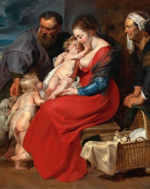 Main Product Photo of The Holy Family with Saints Elizabeth and John the Baptist Painting by Peter Paul Rubens