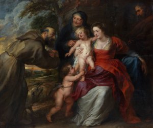 Main Product Photo of The Holy Family with Saints Francis and Anne and the Infant Saint John the Baptist Painting by Peter Paul Rubens