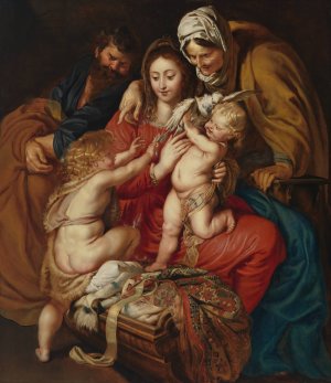 Main Product Photo of The Holy Family with St. Elizabeth, St. John, and a Dove Painting by Peter Paul Rubens